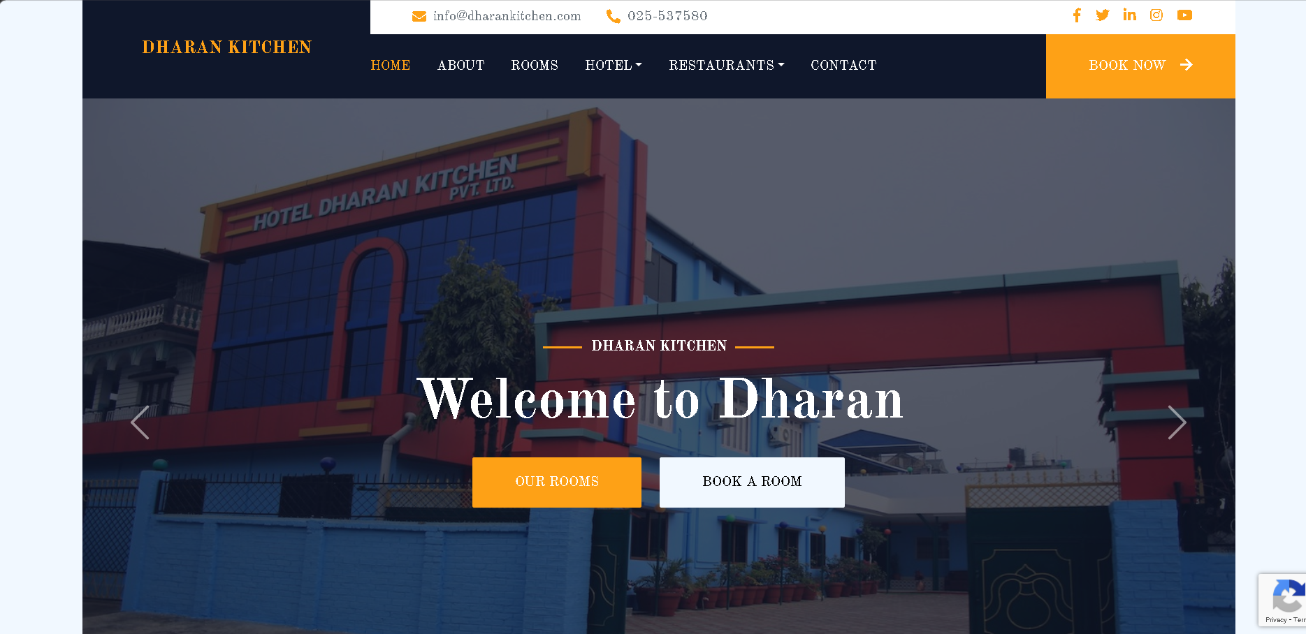 Dharan Kitchen — Main Screenshot, Web Development Project by SudamHub Nepal