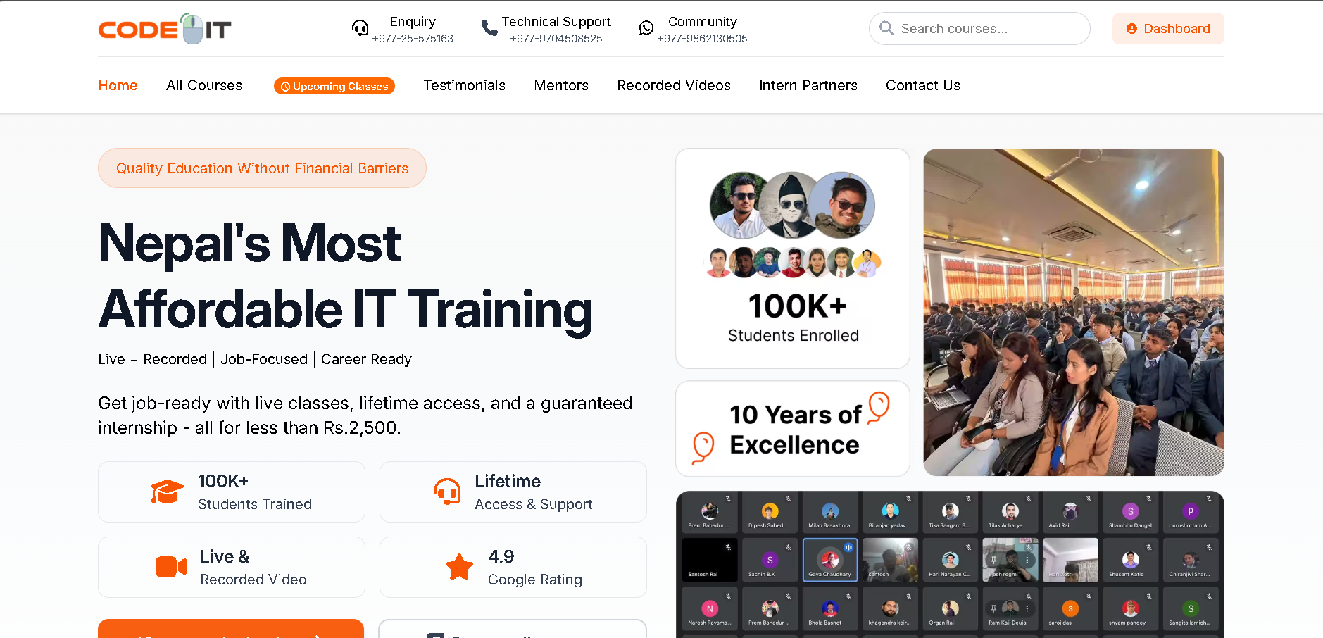 CodeIt — Main Screenshot, Web Development Project by SudamHub Nepal