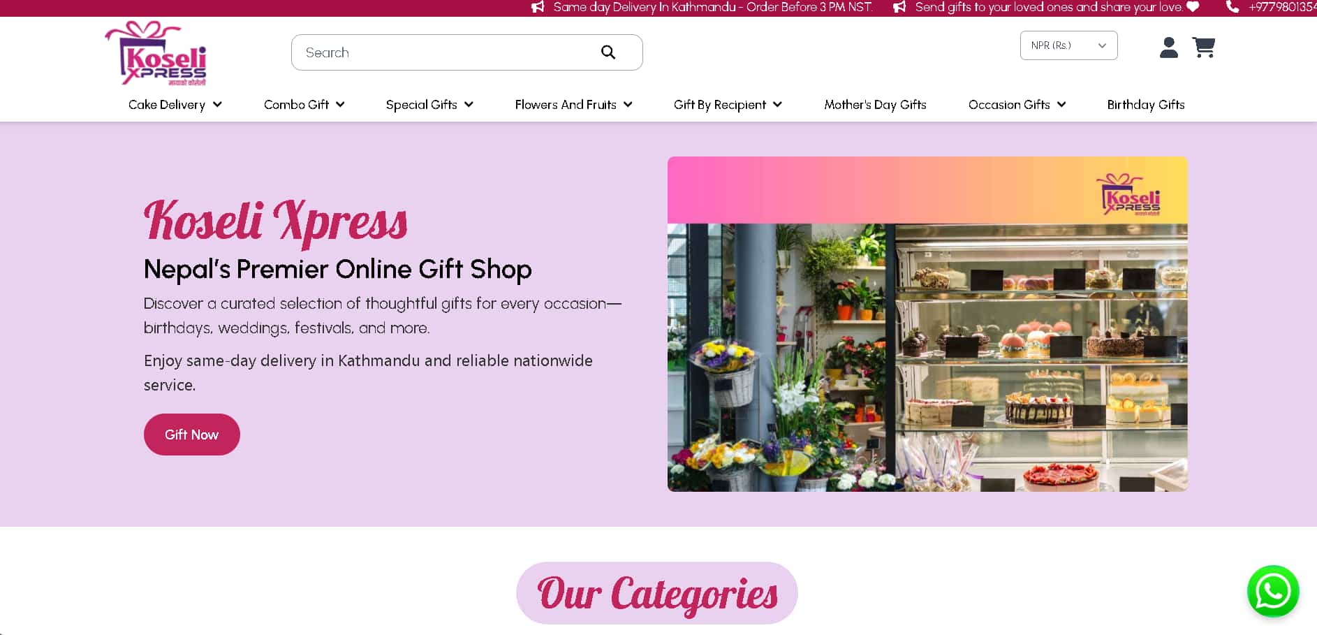 Koseli Express — Web Development Project by SudamHub Nepal