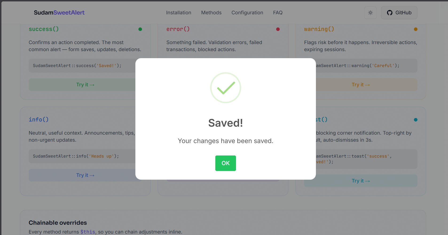 Sudam Sweet Alert — SweetAlert2 Package for Laravel - 2